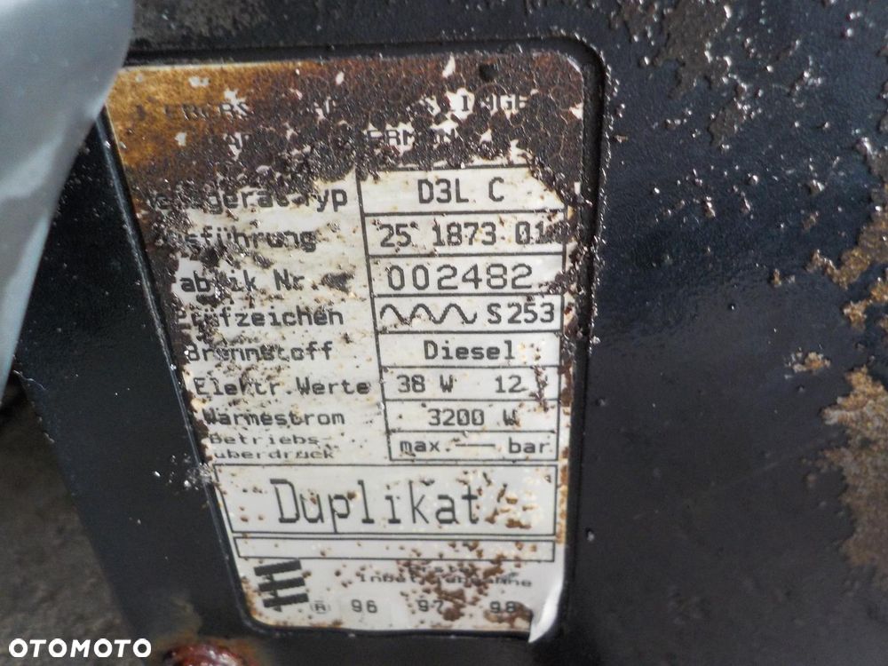 VW T4 OGRZEWANIE POSTOJOWE WEBASTO SUCHE KOMPLET EBERSPACHER D3LC - 6