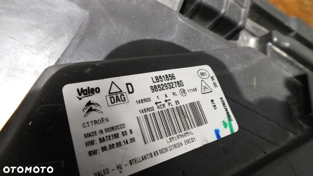 Lampa przednia prawa Citroen Berlingo IV Lift 9852932780 - 9