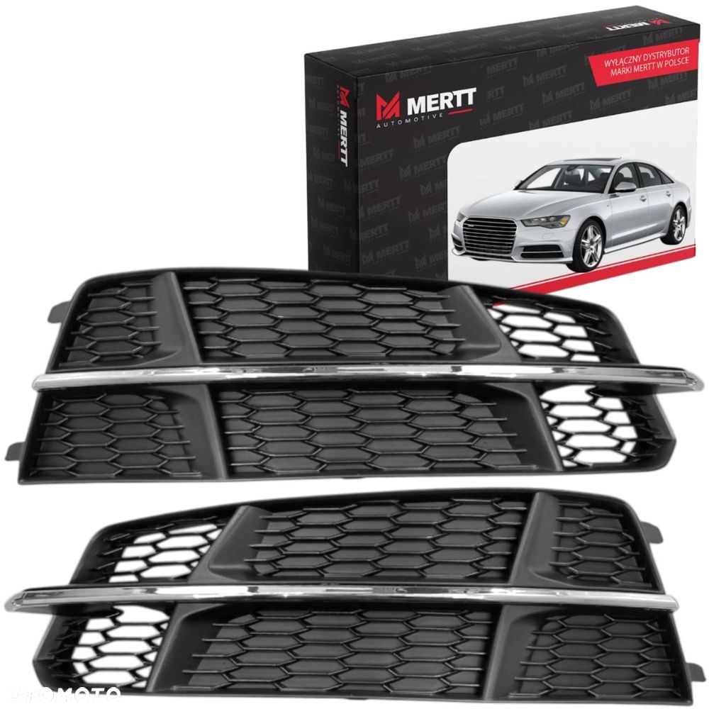 KPL x2 Kratka zderzaka PRAWA LEWA atrapa zaślepka Audi A6 C7 14-18 S-LINE - 1