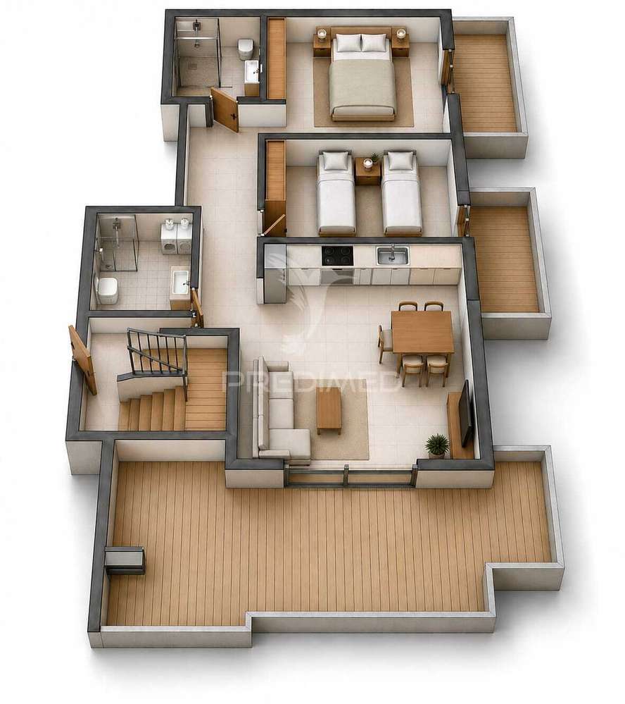 Apartamento T2 com Terraço na Quinta do Romão, Quarteira - Grande imagem: 4/20