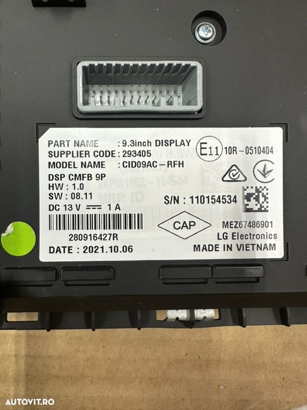 Display central RENAULT CAPTUR 2 , ARKANA  an 2021 model CID09AC-RFH cod 280916427R - 4