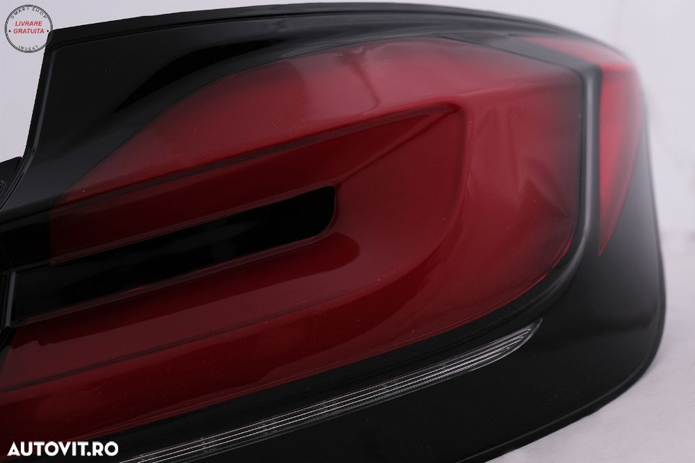 Stopuri LED BMW Seria 5 F10 (2011-2017) Rosu Negru cu Semnal Dinamic LCI G30 Desig- livrare gratuita - 3