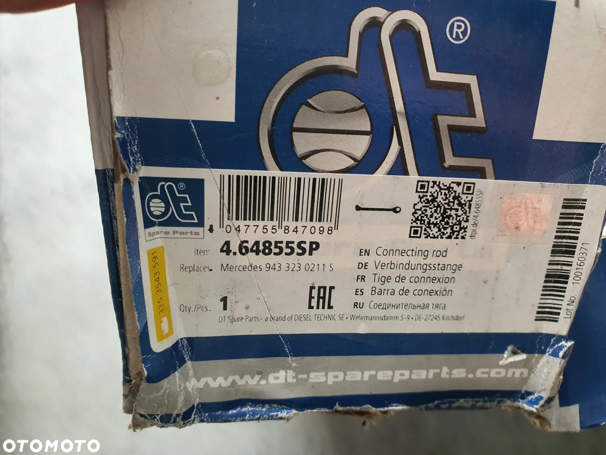 Drążek/wspornik, łącznik stabilizatora, DT SPARE PARTS 4.64855SP, Mercedes Actros - 6