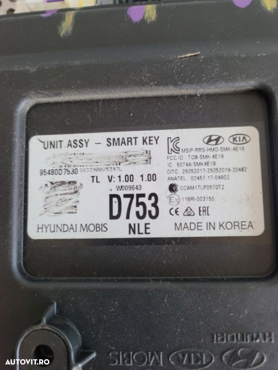 Modul Ecu Unitate Confort Assy-Smart Key Hyundai Tucson An 2015-2020 Cod 95480D7530 - 6