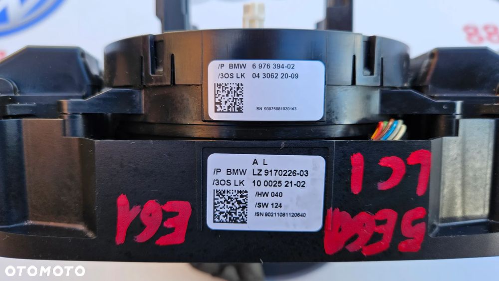 BMW 5 E61 LIFT LCI 2007-2010 Kombi Manetki Przełącznik Zespolony Taśma Kaseta sprzęgacza obrotowego Pająk 6976394 9170226 - 5