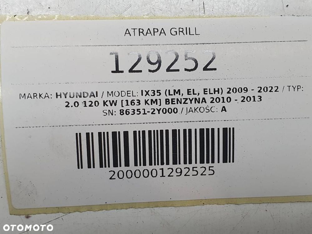 ATRAPA GRILL ZNACZEK CHROM HYUNDAI IX35 86351-2Y000 - 10