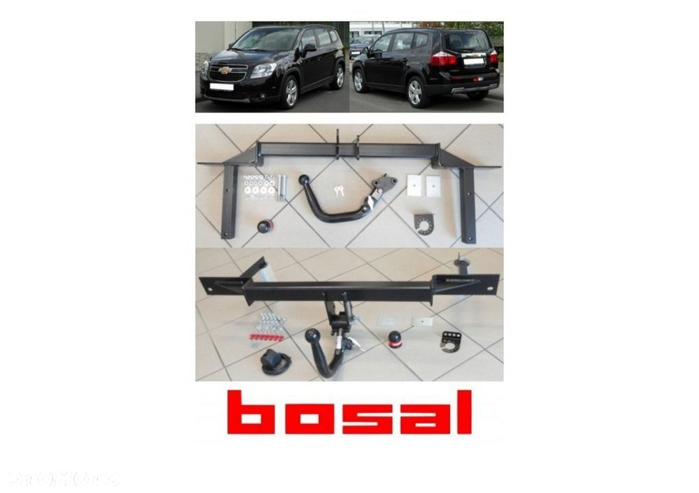 Markowy Kompletny Nowy Hak Holowniczy Bosal Oris Automatyczny Automat Wypinany Poziomo + Kluczyk + Kula + Wiązka Uniwersalna + Gniazdo elektr do Chevrolet Orlando od 2011 GWARANCJA - 2