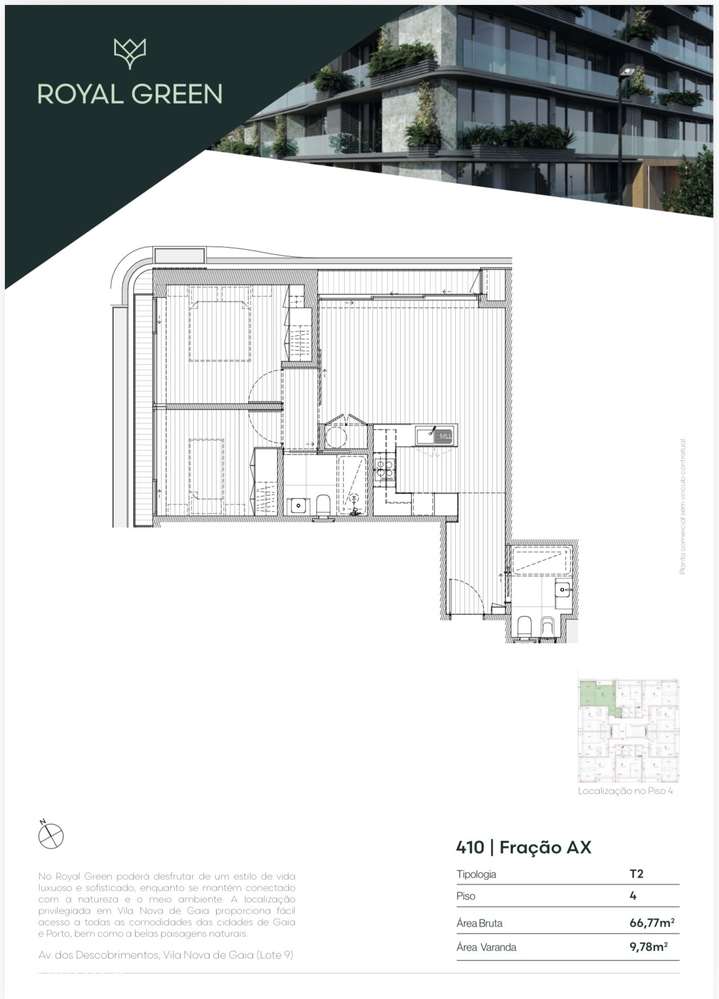 T2 Novo Empreendimento Royal Green Vila Nova de Gaia-SD/04692/MH - Grande imagem: 4/5