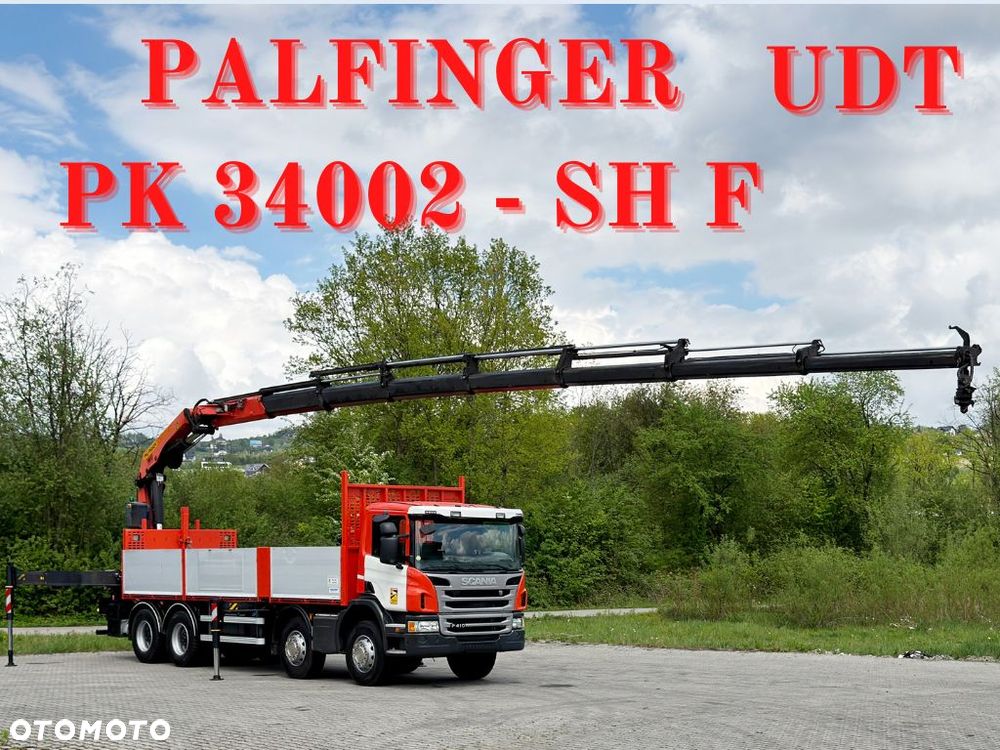 Scania P 410 * SKRZYNIA 7,30m * PALFINGER PK 34002 - SH F + PILOT * 8x4 - 1