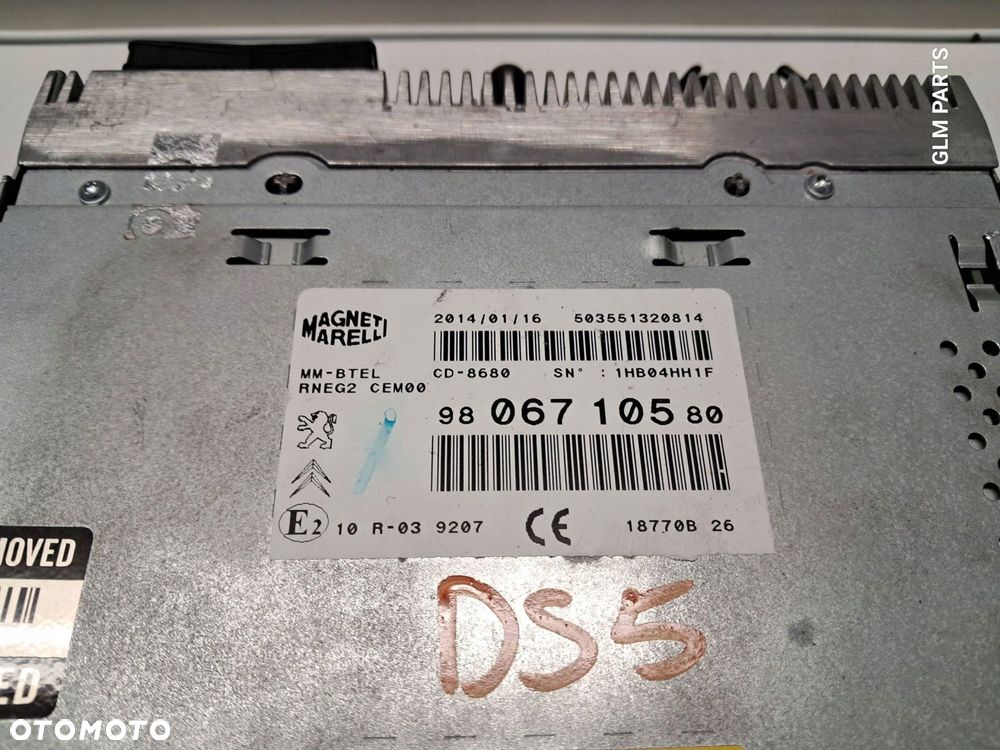 citroen ds5 radio radioodtwarzacz 9806710580 navi nawigacja - 2
