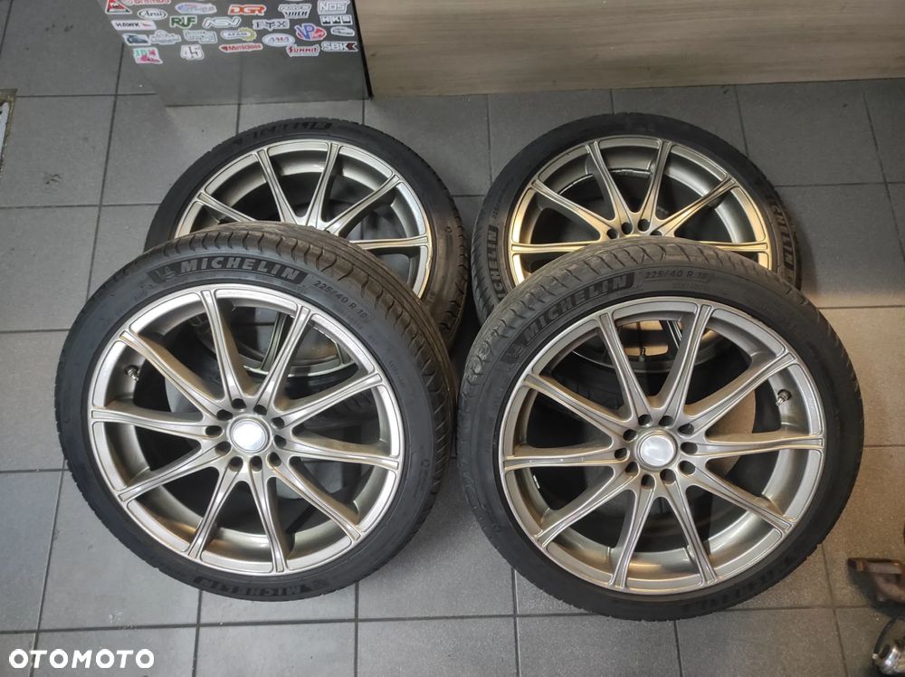 FELGI OPONY KOŁA ALUFELGI 5X100 5X112 7.5J R18 ET45 225/40/R18 2022ROK LATO MICHELIN KOMPLET VW AUDI SEAT SKODA WYSYŁKA !!!! - 1