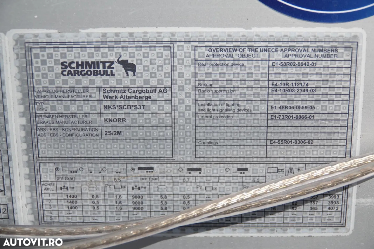 Schmitz Cargobull CORTINĂ / STANDARD / 2 AXE RIDICATIVE / IMPORTAT - 25