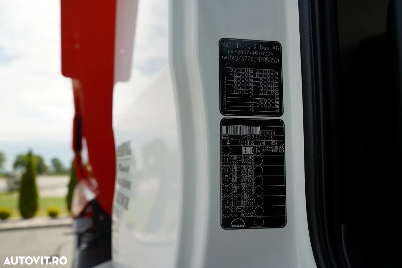 MAN TGS 35.460 / 8X4 / BASCULATOR SPATE / HIDROCLAPE / 2018 / IMPORTAT / CONTRACT POST-SERVICE - 38
