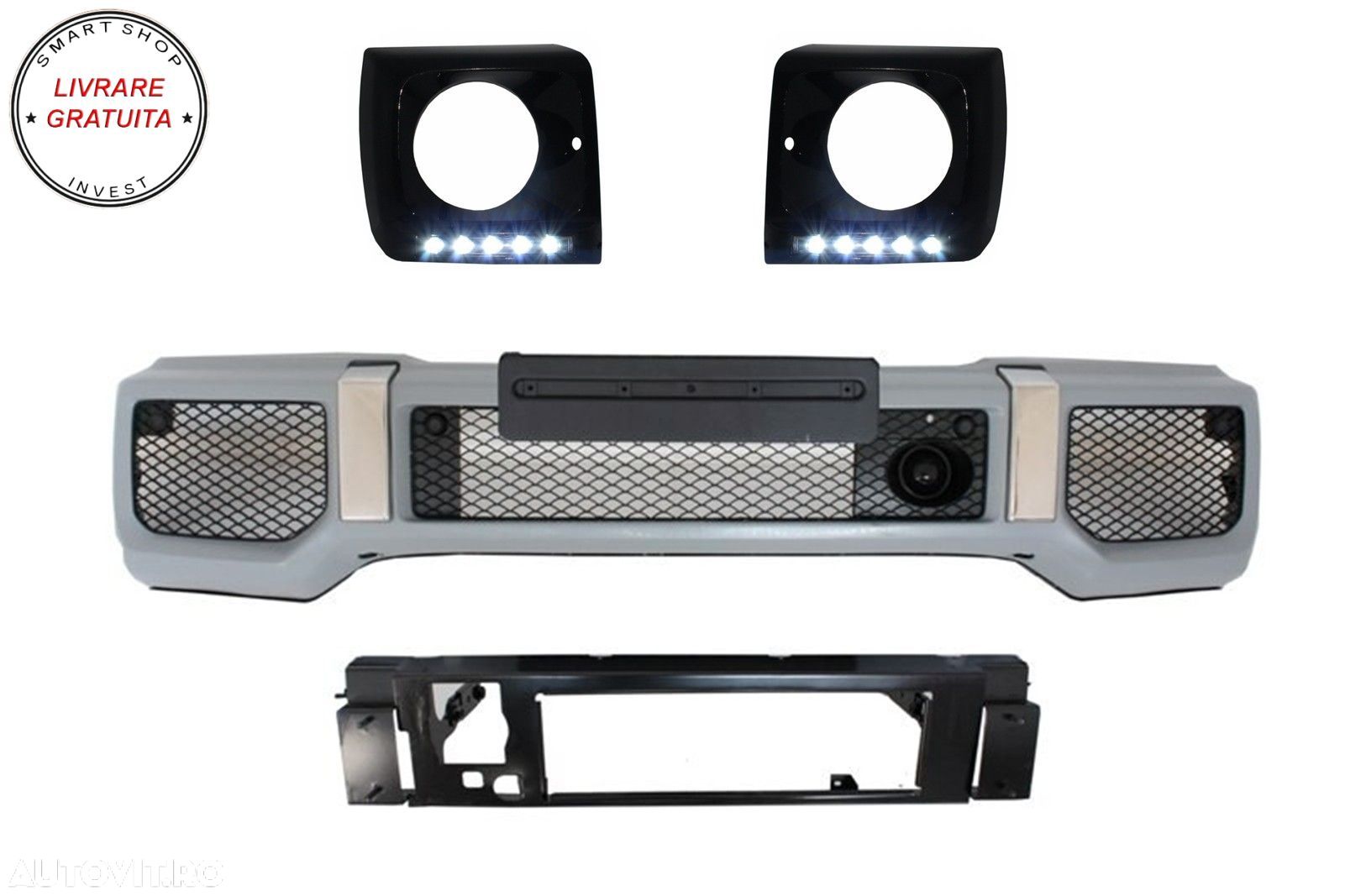 Bara Fata cu Carcasa faruri cu Lumini de zi dedicate LED DRL Negre Mercedes G-Clas- livrare gratuita - 1