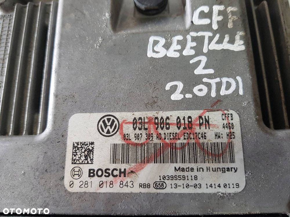 VW BEETLE 5C 11-18r 2.0 TDI CFF KOMPUTER STEROWNIK SILNIKA 03L906018PN - 2