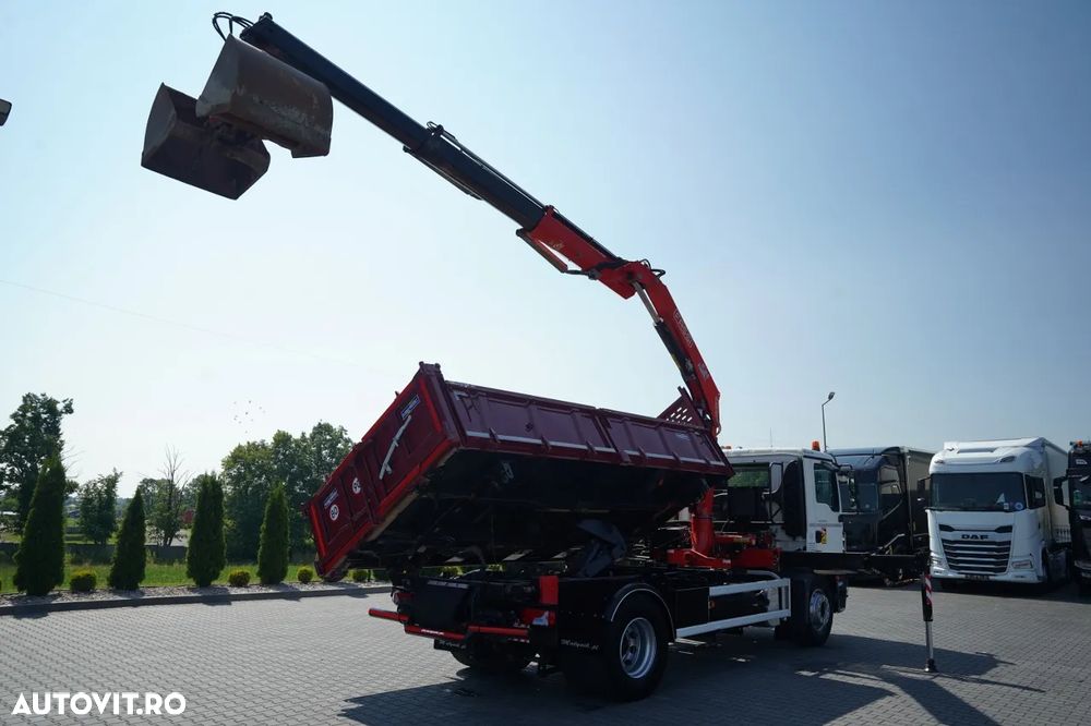 MAN TGM 18.340 / 4X2 / BASCĂLĂTOR 3 DIRECȚII / HIDRODOXIE LATERALĂ / BORDMATIC + HDS FASSI F165.0.22 / ROTATOR / GRAPER / TELECOMANDĂ / EURO - 8
