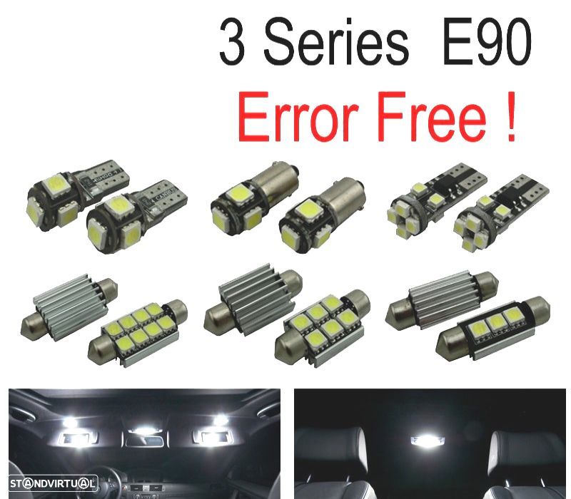 KIT COMPLETO 17 LAMPADAS LED INTERIOR BMW SERIE 3 E90 SEDAN 330XD 330D XDRIVE 330I 330XI 335D M3 05- - 1