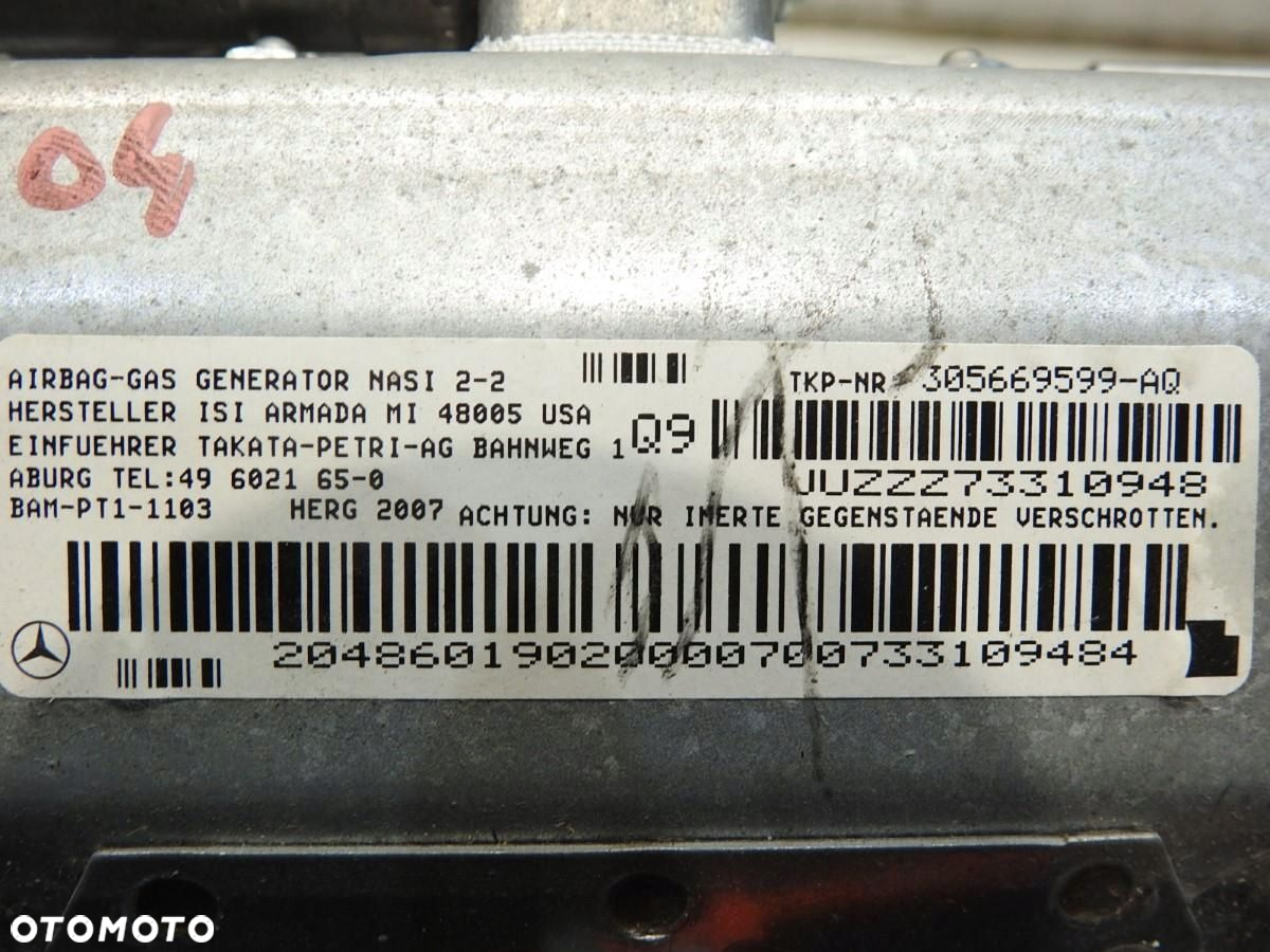 PODUSZKA AIRBAG KOLANOWA KIEROWCY MERCEDES W204 2048601902 - 6