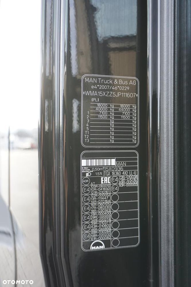 MAN TGX / 18.360 / ACC / E 6 / FIRANKA / 19 PALET / ŁAD. 7650 KG - 11