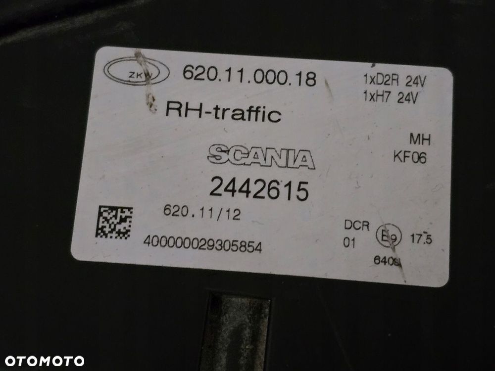 LAMPA PRZEDNIA REFLEKTOR SCANIA XENON V8 KOMPLET 2442615 - 5