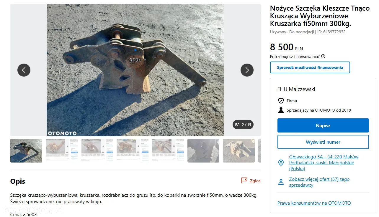Łamacz pulverizer nożyce Szczęka Kleszcze Tnąco Krusząca Wyburzeniowe Kruszarka - 5