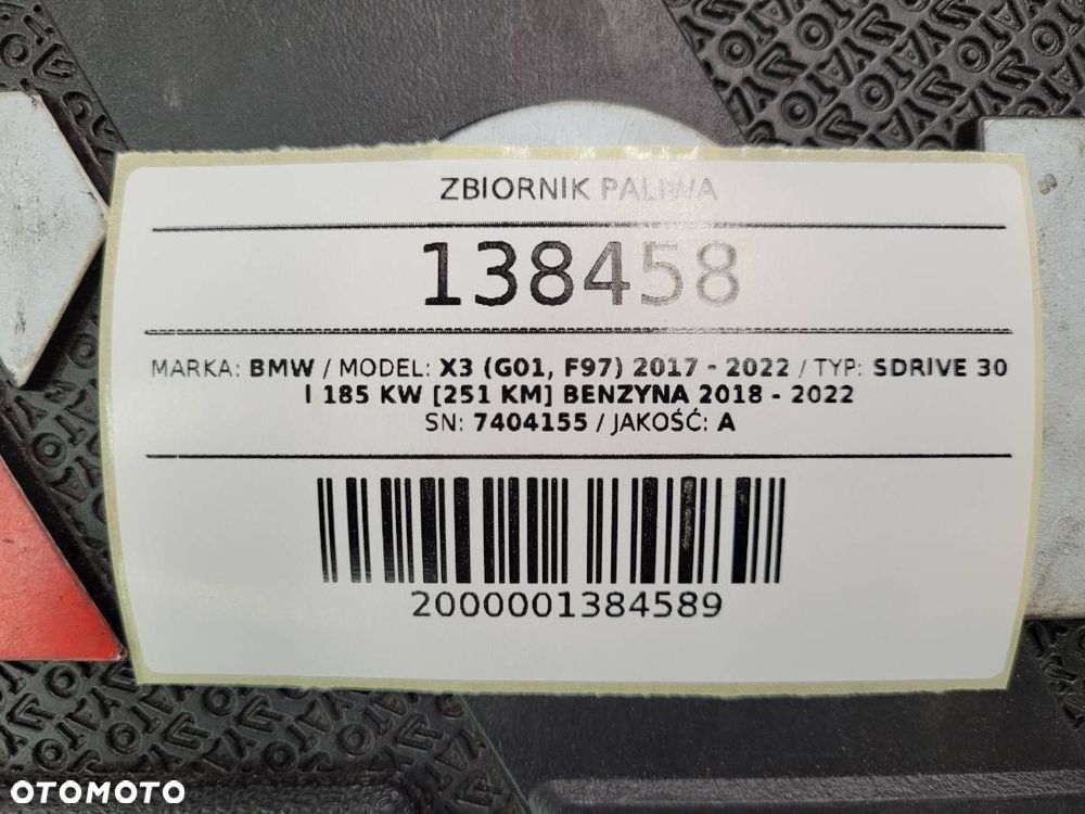 ZBIORNIK PALIWA BAK POMPA WLEW 2.0 B 251 BMW X3 G01 7404155 - 11