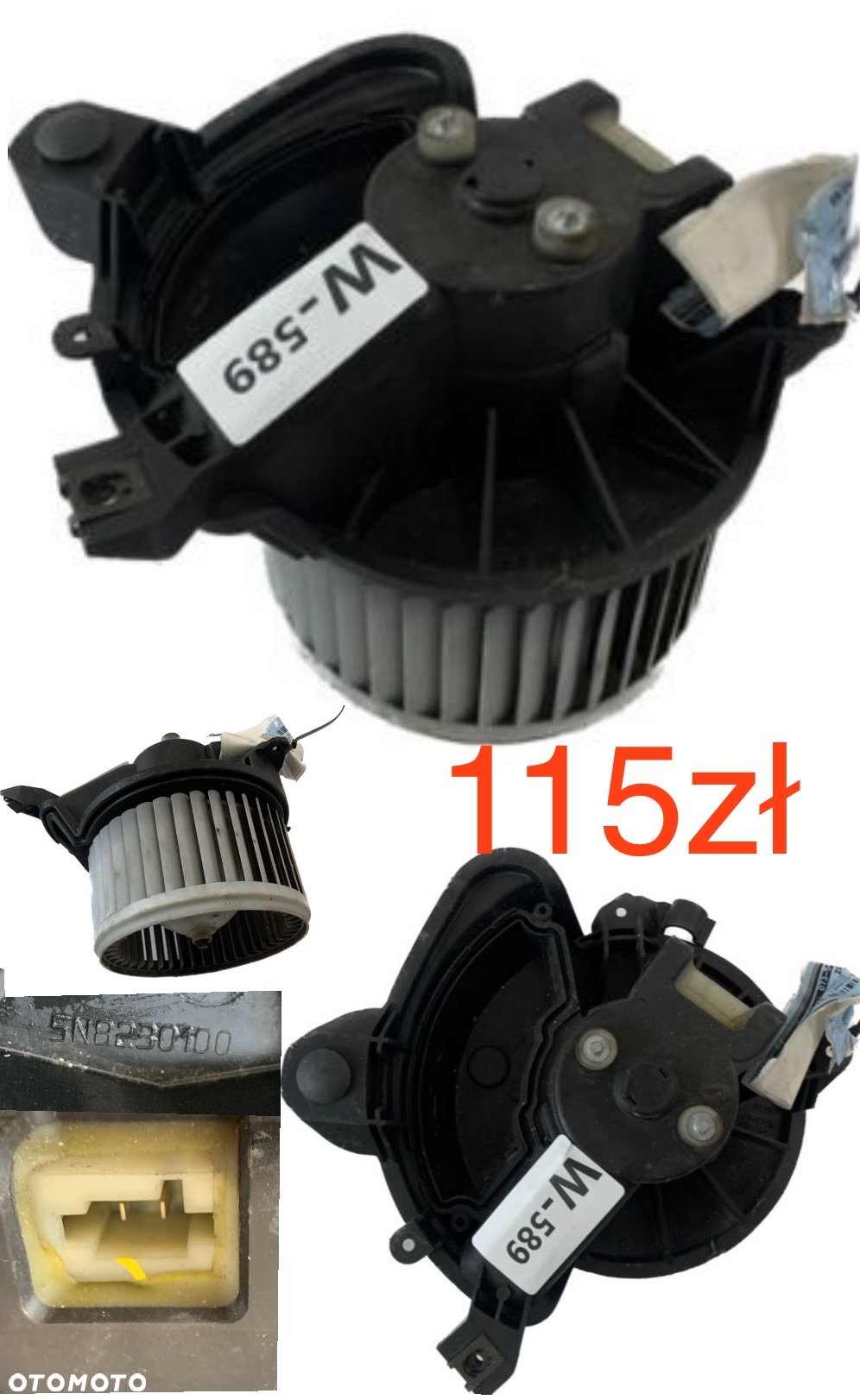 Wentylator dmuchawa nagrzewnicy Alfa Romeo Fiat Renault Clio IV Opel Meriva A 2003-2010r Mercedes C W203 2000-2007r VW UP! 2011-2023r Seat Mii 2011-2023r Skoda Citygo 2011-2023r Renault Megane IV 2016r-> Fiat 500 Jaguar XF X250 Audi A6 C6 - 2