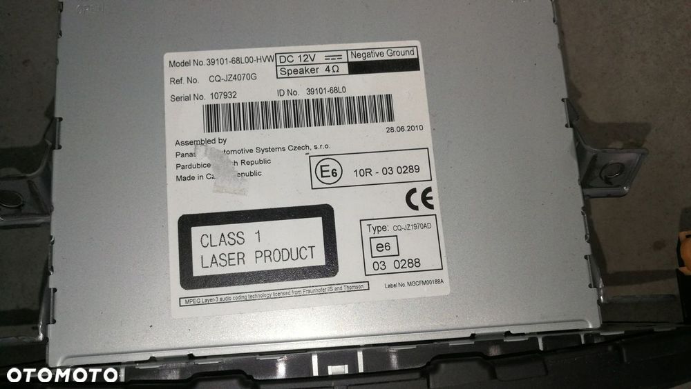 Radio CD 39101-68l00 Swift MK7 10-16 - 3