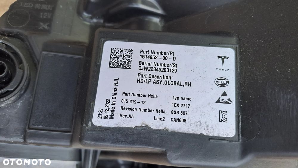 TESLA 3 LIFT PRAWA LEWA LAMPA 1514953-00-d 1514952-00-d KOMPLET - 5