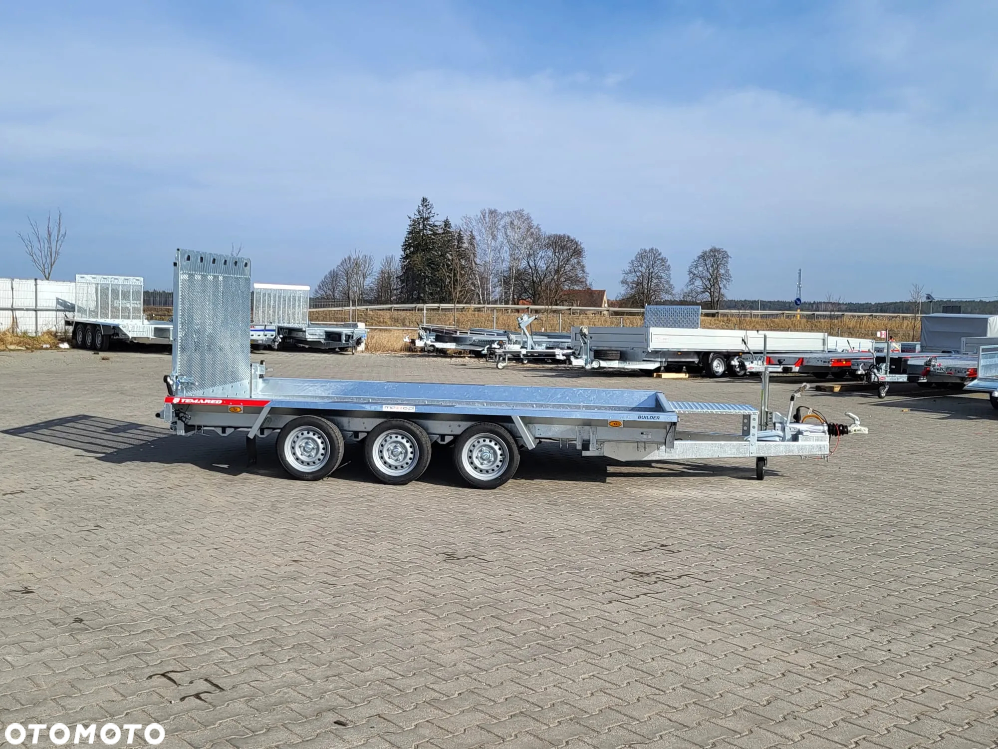 TEMARED Przyczepa koparkowa budowlanka 400x180cm DMC3500kg 3-osiowa z trapem - 19