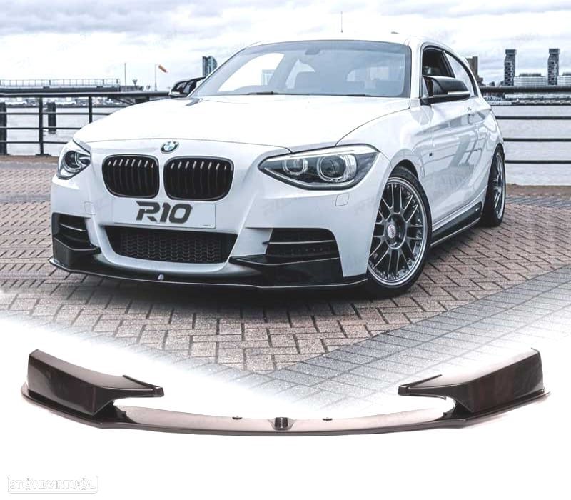 SPOILER LIP FRONTAL BMW F20 F21 11-15 M PERFORMANCE PRETO BRILHANTE - 1