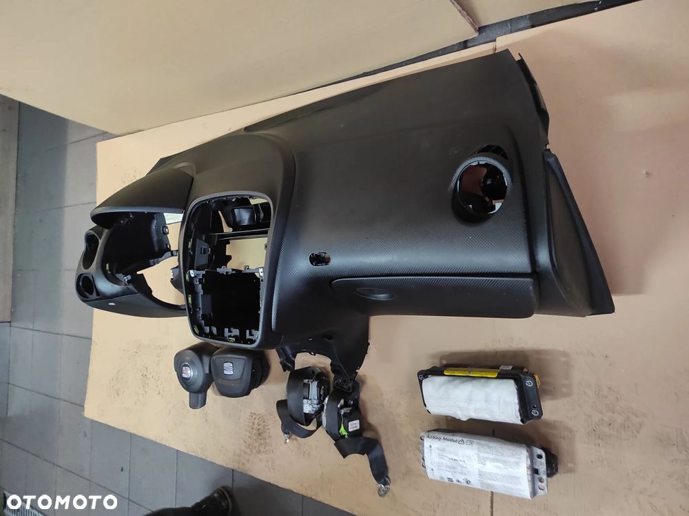 DESKA ROZDZIELCZA KONSOLA KOKPIT CZARNA SEAT ALTEA LIFT 5P0 TOLEDO 3 5P5 ALTEA XL LIFT 5P8 KOMPLET ZESTAW AIRBAG WYSYŁKA !!!! - 3