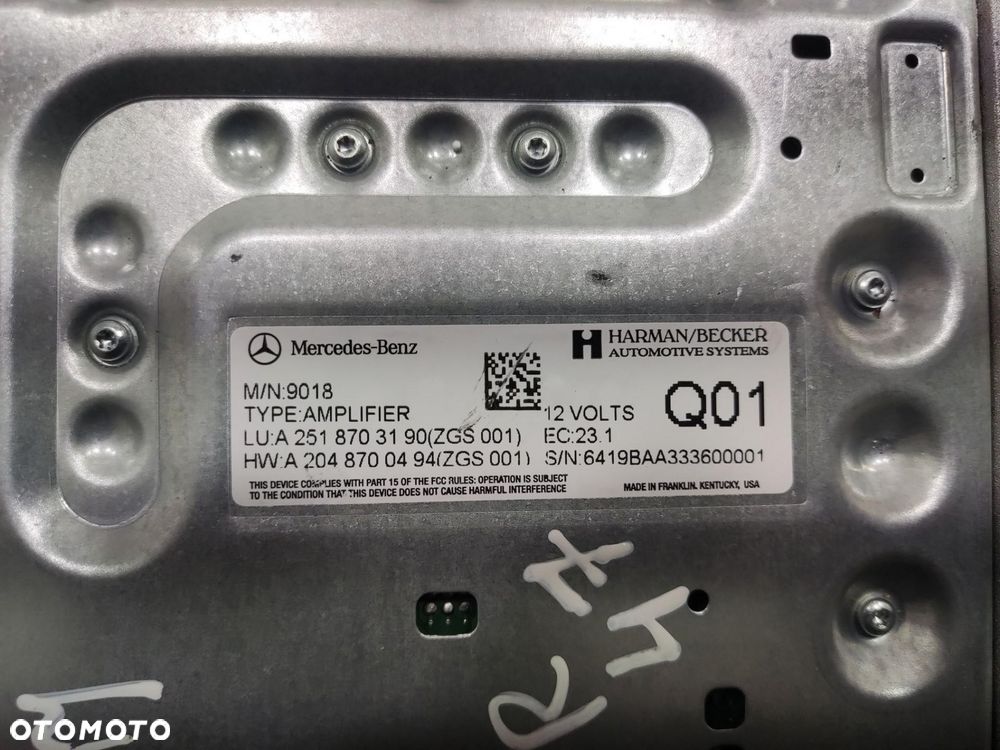 WZMACNIACZ AUDIO HARMAN MERCEDES ML W164 LIFT 2009-2011 A2518703190 - 5