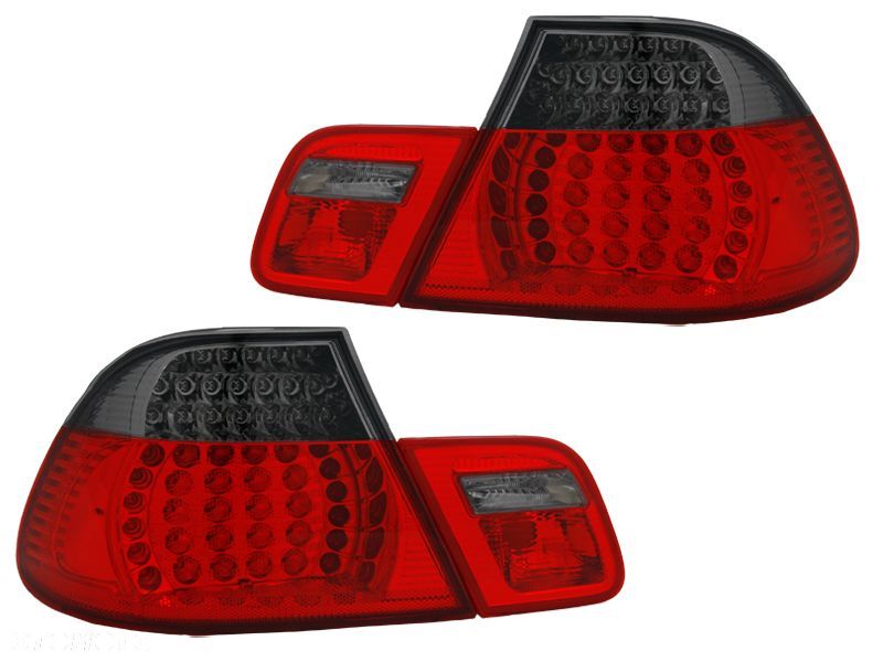 LAMPY TYLNE l+r kpl LED DIODY TUNING CZERWONO DYMIONE BMW 3 E46 99-03 COUPE - 1