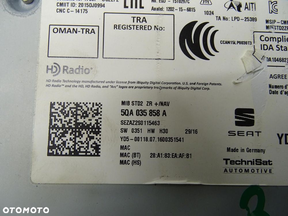 CZYTNIK NAVI NAWIGACJI KART SD 5QA035858A SEAT LEON III - 10