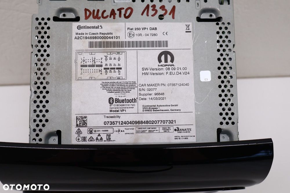 FIAT DUCATO BOXER JUMPER 20- RADIO '07357124040 - 8