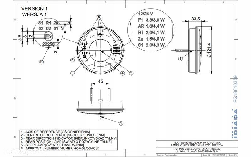 LAMPA ZESPOLONA TYLNA LED POZYCJA STOP KIERUNKOWSKAZ 12/24V POLSKI PRODUKT - 5