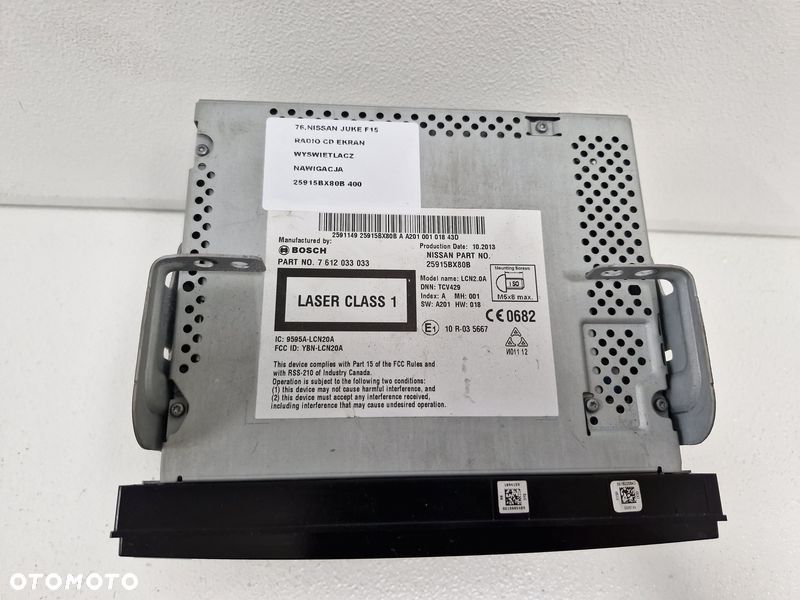 nissan juke 1 i f15 radio cd nawigacja navi ekran wyświetlacz monitor 25915bx80b - 4