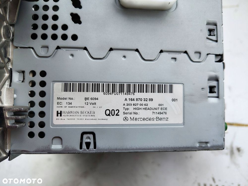 RADIO A1648703289 MERCEDES ML W164 - 15