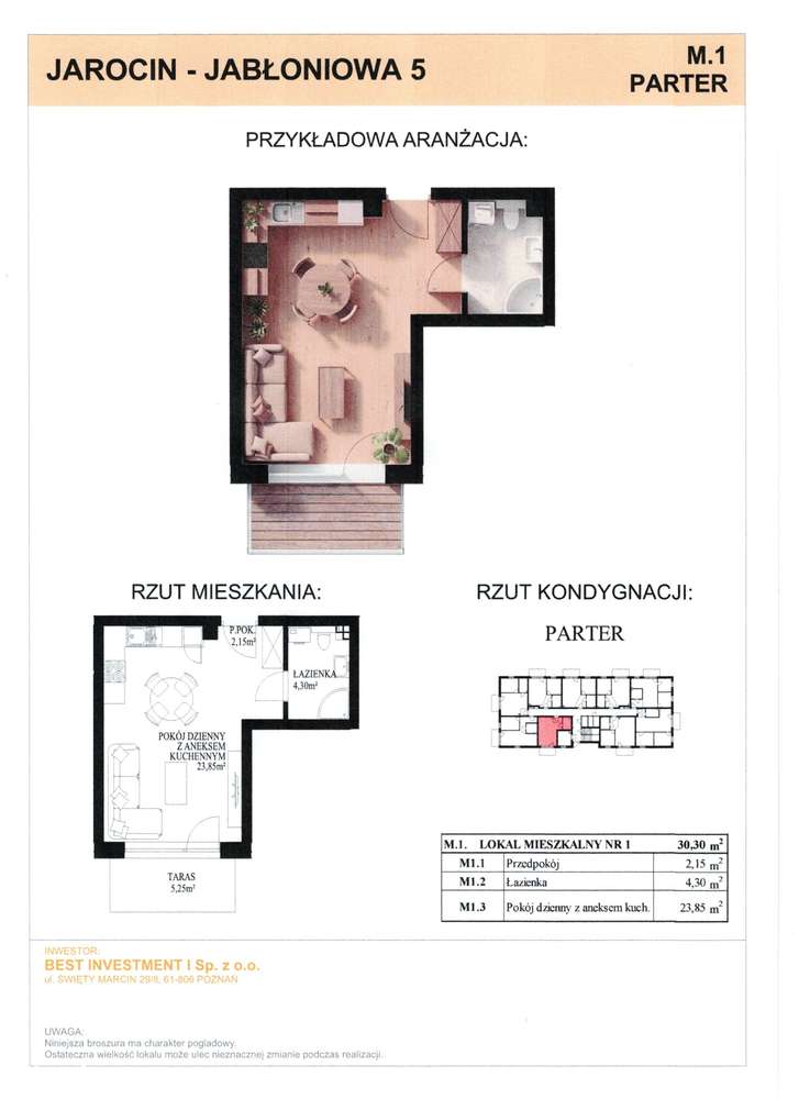Mieszkanie z ogrodem 30,30m² w centrum stan deweloperski GRUDZIEŃ 2026