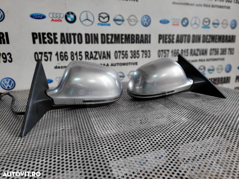 Oglinzi Oglinda Stanga Dreapta Audi A5 S5 RS5 Pliabile Side Assist Originale Crom Aluminiu - 3