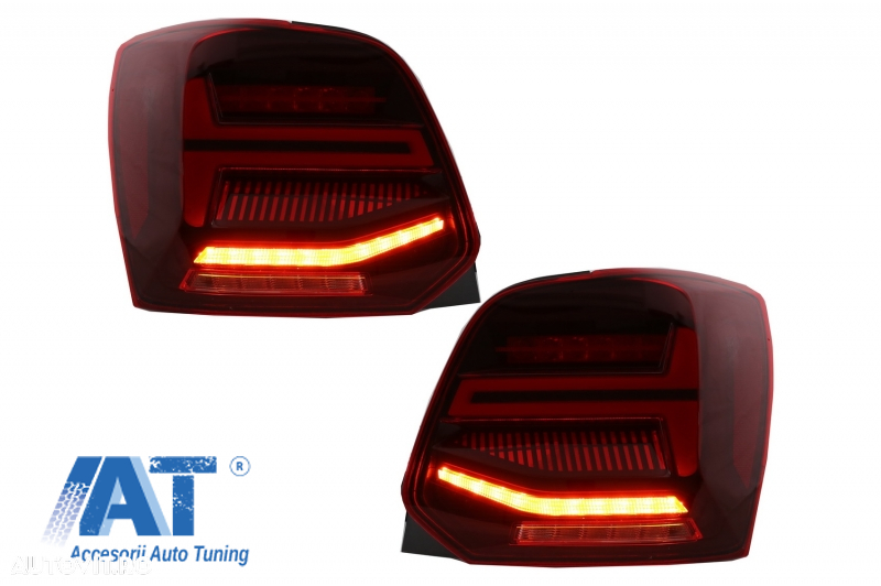 Stopuri Full LED compatibil cu VW POLO 6R 6C 61 (2011-2017) Semnal Dinamic Led Vento Look - 3