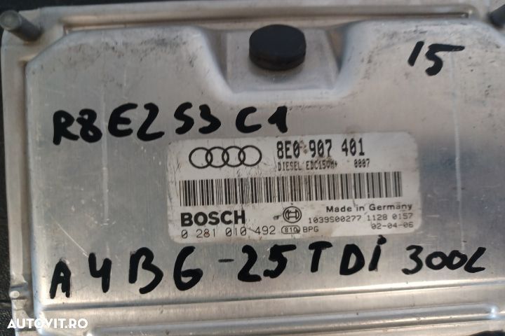 Calculator motor ECU 8E0907401 0281010492 - 2.5 TDI 8E0907401 0281010 - 3