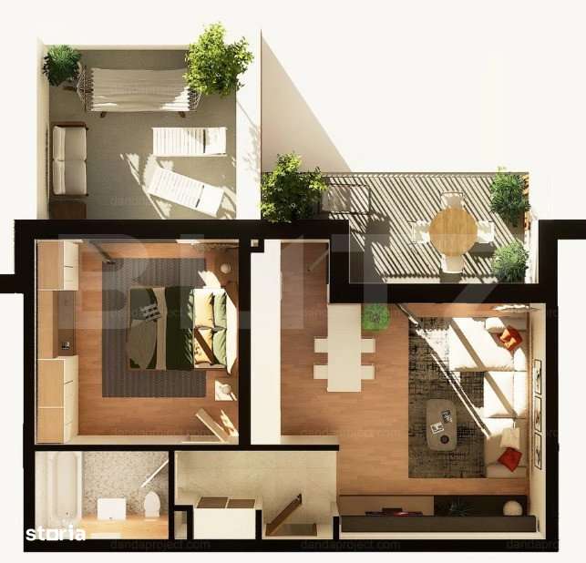Apartament 2 camere, 56 mp, terasa 27 mp, constructie noua, zona Dunar — fotografia 1