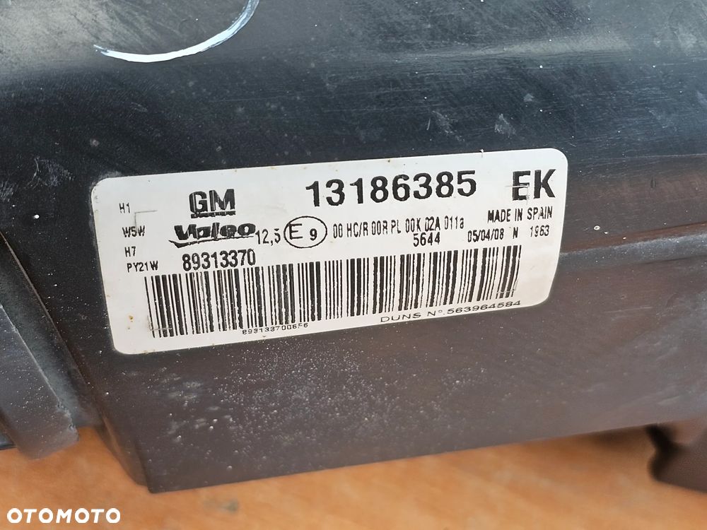 LAMPA SOCZEWKA LEWY PRZÓD LEWA PRZEDNIA OPEL CORSA D EUROPA 13186385 - 10