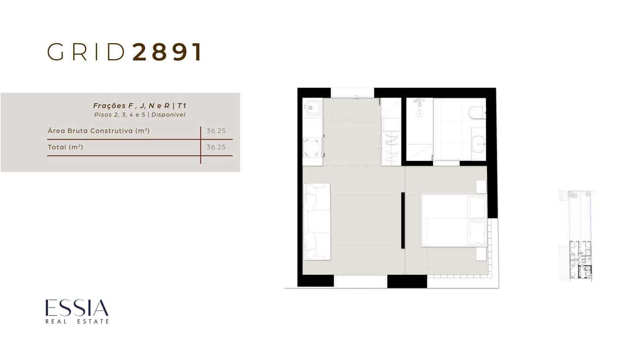 Apartamento T1 no GRID2891 em Matosinhos - Grande imagem: 5/10