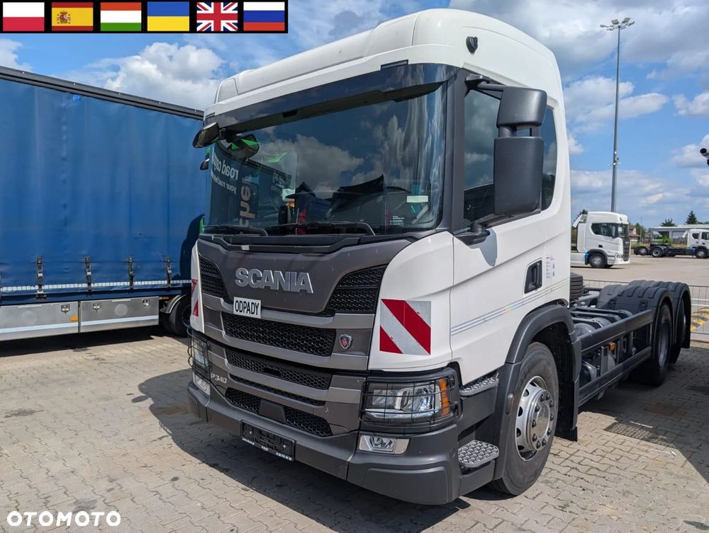 Scania P 340 B6x2*4NA / rama pod zabudowę / oś skrętna / CNG / duża kabina / 8 sztuk - 1