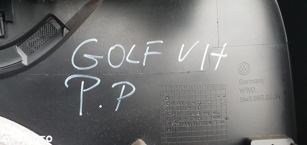 Boczek drzwi tapicerka prawy przód przednia prawa VW Golf VI 6 Plus - 7