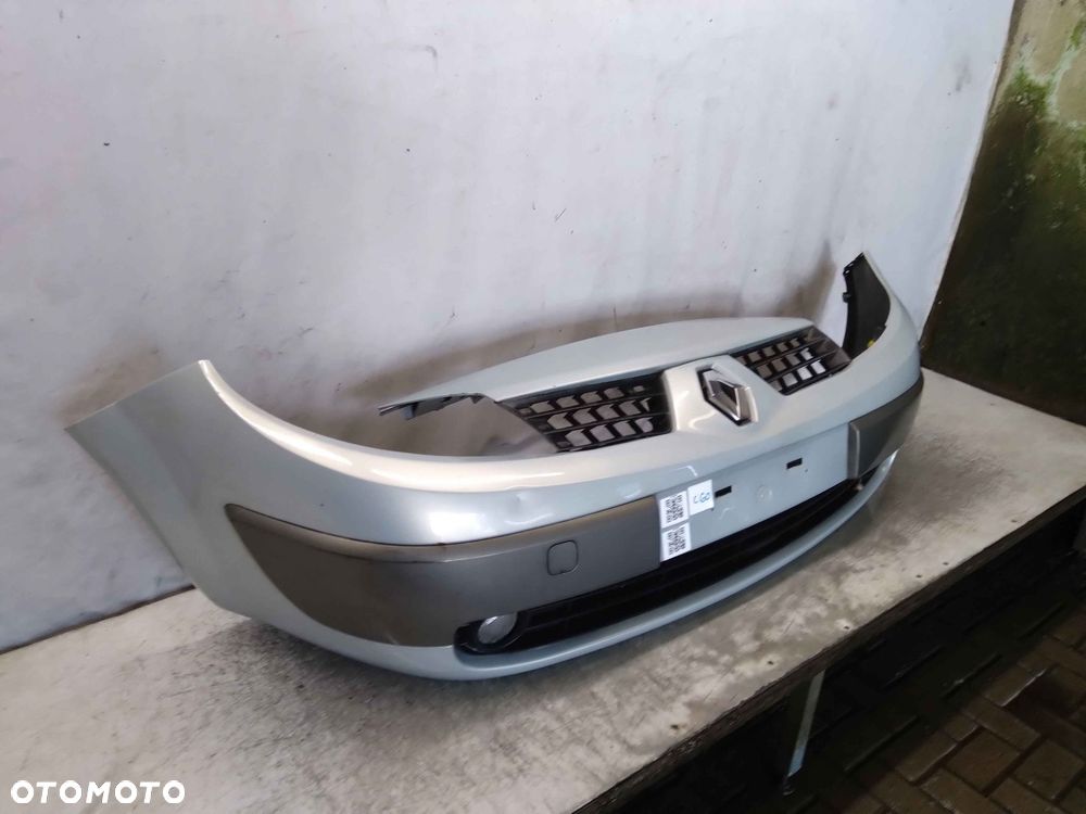 ^ ZDERZAK PRZÓD PRZEDNI RENAULT SCENIC 2 II TED69 SREBRNY HALOGENY - 2