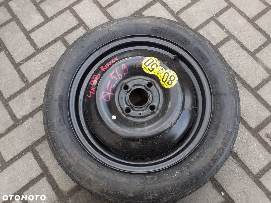KOŁO DOJAZDOWE ZAPASOWE ZAPASÓWKA DOJAZDÓWKA 4X98 ROVER - 1